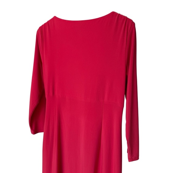 Lauren Ralph Lauren Women's Salmon Pink Faux Wrap Dress Sz 14 Knee Length Party - Picture 5 of 8